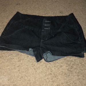 Mid waist dark blue shorts